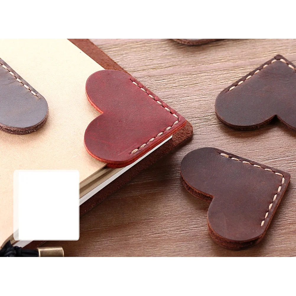 3pcs Heart Shaped Bookmark Creative Page Marker Students Stationery Office School Supplies for Home Daily Use (Coffee +