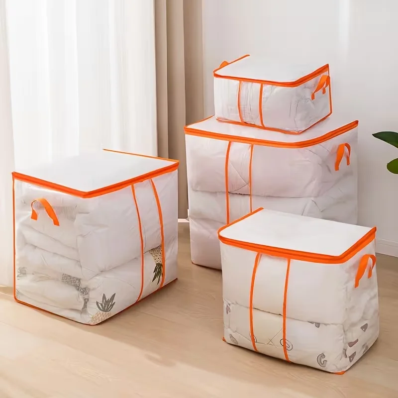 1 Stück Aufbewahrungstaschen mit Reißverschluss, großes Fassungsvermögen – Schrank- und Unterbett-Aufbewahrungsorganisator für Kleidung, Bettwäsche, Spielzeug, Kissen und Decken