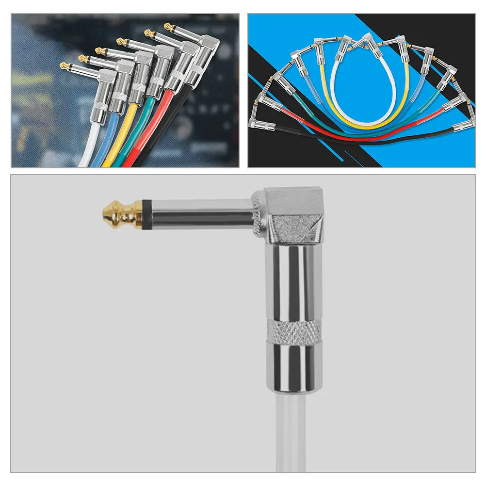 6.35mm Electric Guitar Pedal Cable Patch Cord for Effects Boards Compact Lightweight PVC Metal Build Clear Signal Transmission