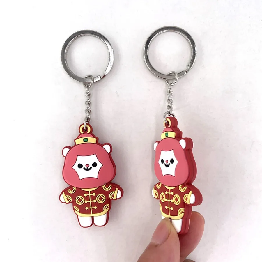 Cute doll soft rubber keychain pendant customized double-sided colored cartoon keychain dripping rubber pendant customized - Detail 1