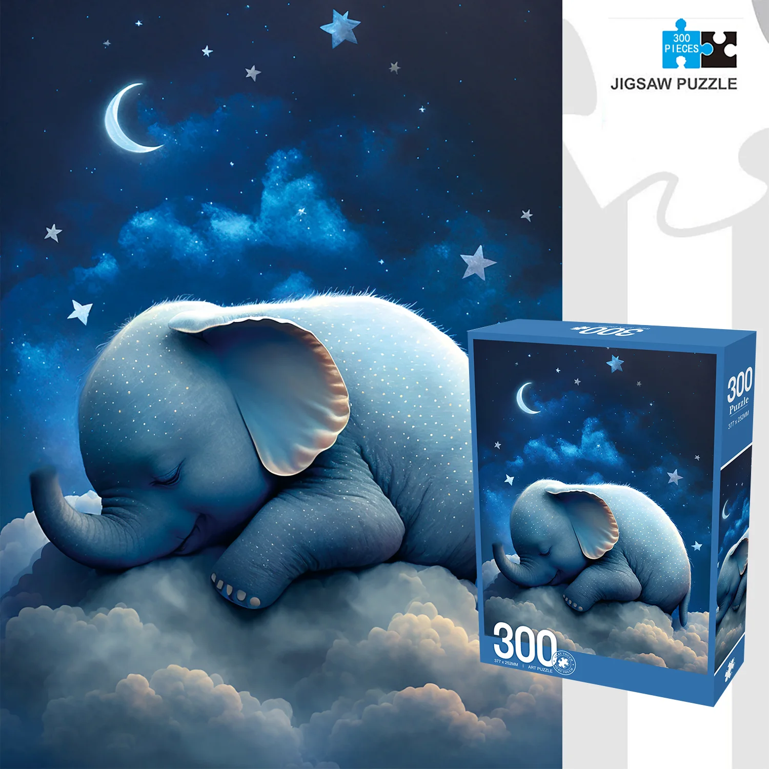 بانوراما الألغاز للبالغين/الأطفال 300 قطعة الطفل الفيل النوم الألغاز العائلات ألعاب لعبة للمنزل ديكور فني الألغاز 15 "x 1