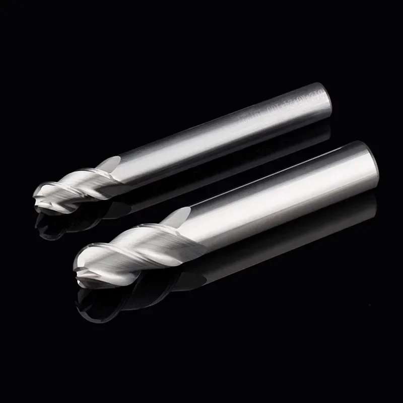 WOY R0.5-R10 HRC55 3-Flute Ball Milling Cutter Tungsten Steel Carbide For Aluminum CNC Mechanical Machining Center End Mills