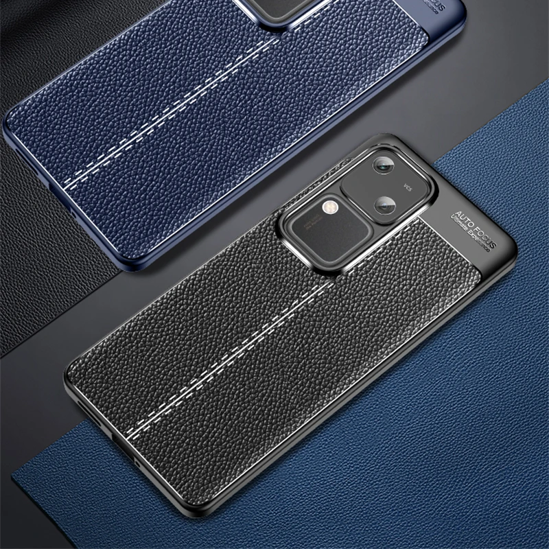 

For Cover Vivo V30 Case For Vivo V30 Capas Coque Luxury Back Shockproof Bumper TPU Leather For Fundas Vivo V30 V 30 Pro Cover