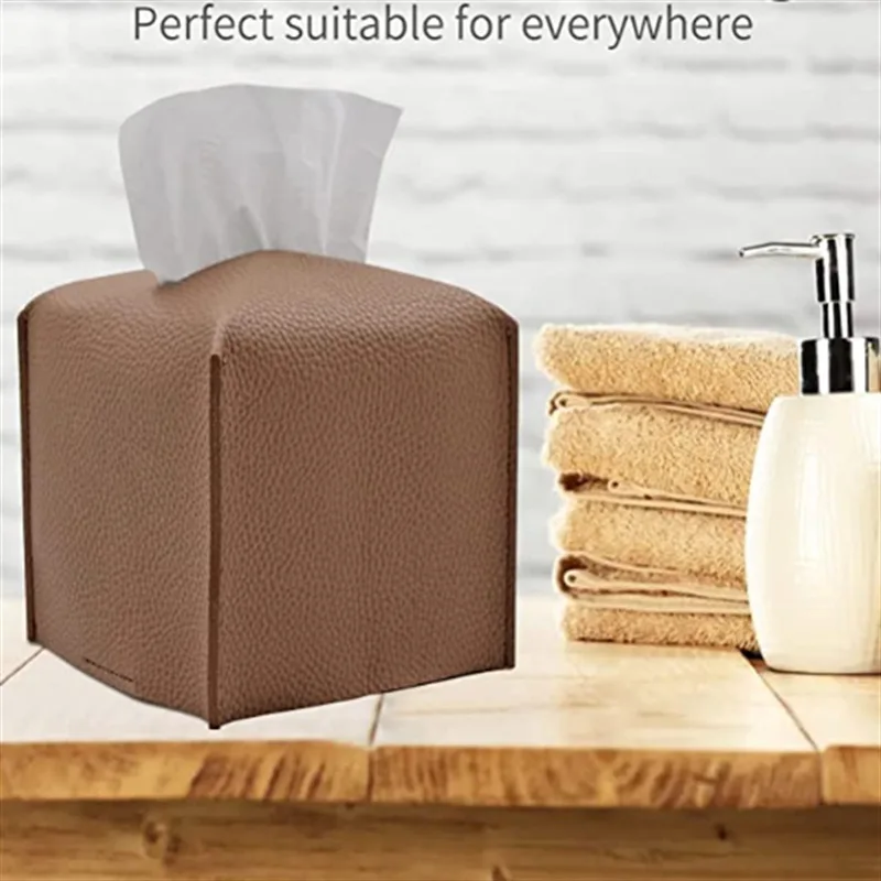 Leather Tissue Box Car Tissue Case Nordic Large Storage Box Desktop Napkin Holder For Home Living Room Decoration