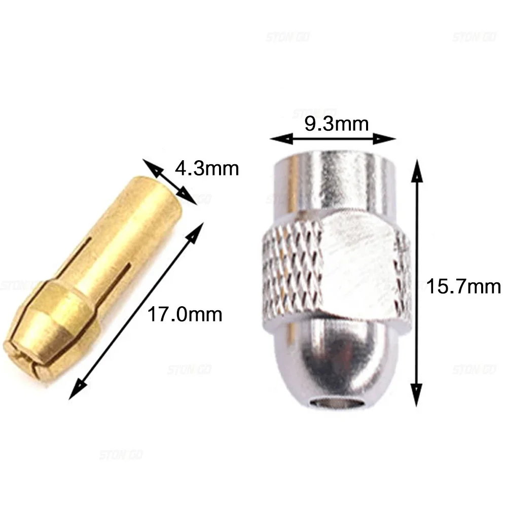 STONEGO 11 قطعة/المجموعة مثقاب صغير من النحاس تشاك 4.3 مللي متر عرقوب 0.5 - 3.2 مللي متر تشاك و M8 x 0.75 الجوز لملحقات الأدوات الدوارة