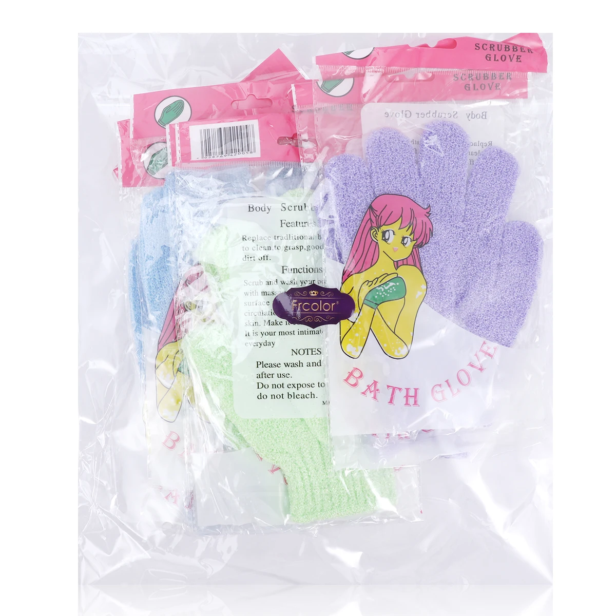 

Shower Gloves Exfoliating Bath Gloves Body Scrub Exfoliator Nylon Reusable Elastic Stretchy For Men Women