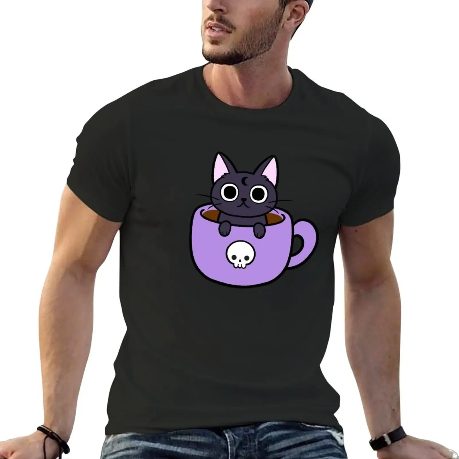 Mutlu Kahve Kedi Nikury T-Shirt erkek hayvan baskılı tişörtler erkekler için kişiselleştirilmiş tişörtler paketi