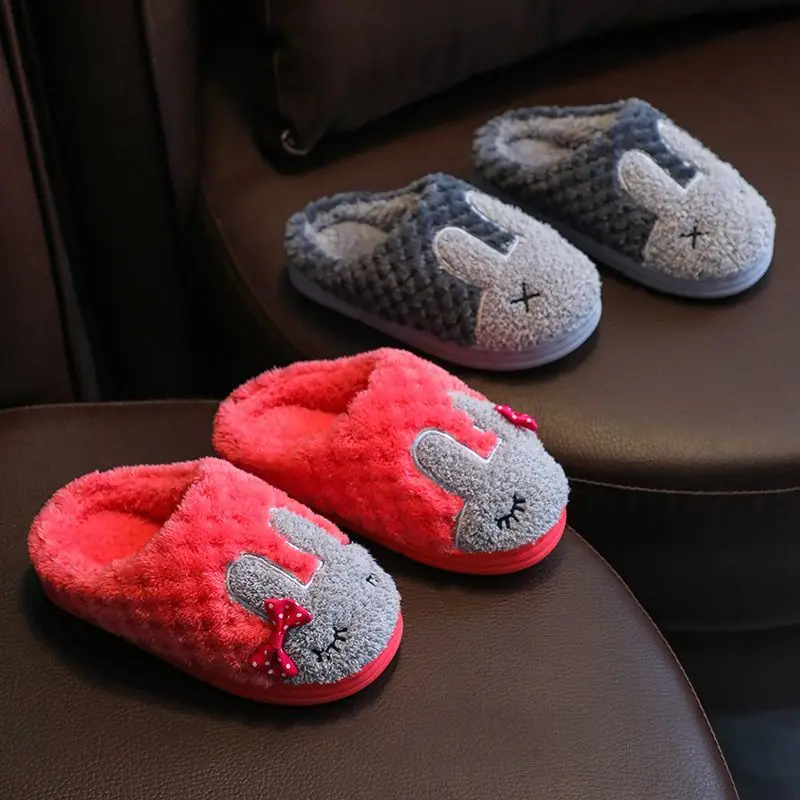 شباشب شتوية كرتونية غير قابلة للانزلاق أحذية منزلية داخلية موضة أحذية دافئة لغرفة نوم الأطفال شباشب #5