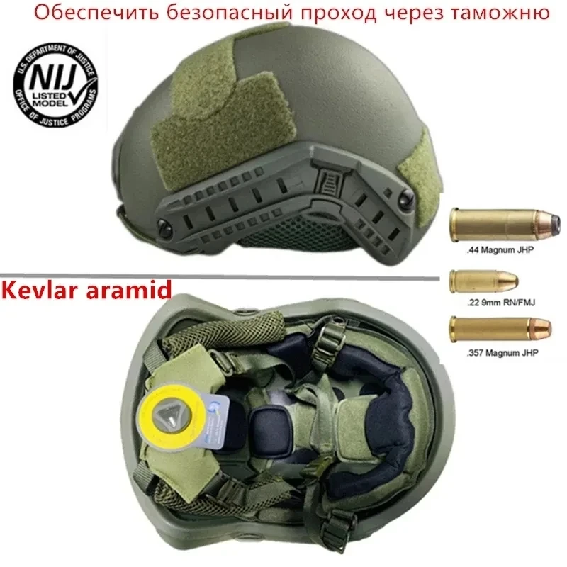 Fast Wendy PE NIJ IIIA High Shear Ballistic Helmet, XP Shear Tactical Helmet, Dial with Green Bulletproof Helmet