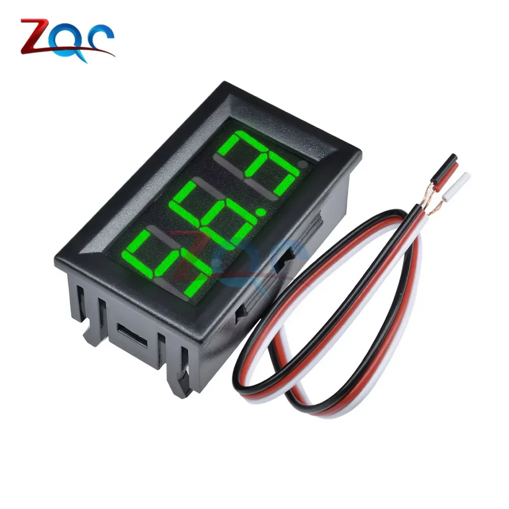 DC 0-100V Digital Car Voltmeter Automotive Voltage Meter Red/Blue/Green12V 24V Motorcycle Vehicle LED Display Voltage Tester