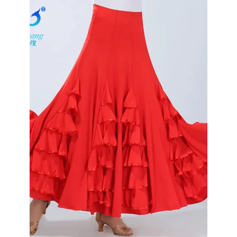 Modern Dance Competition Skirt Social Dance Square Dance Ballroom Dancing New Style Skirt Big Swing Practice Long Skirt