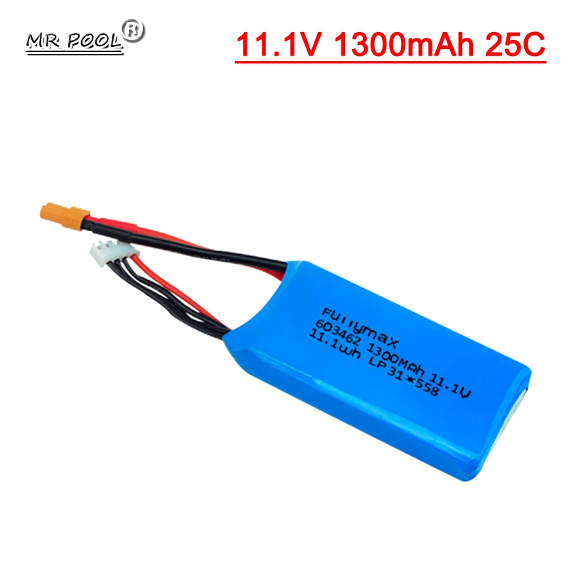 Upgrade 11.1V 1300mAh Lipo Battery For XK X450 FPV RC Airplanes Spare Parts Accessory 1100mAh 11.1V replace Batteries For X450