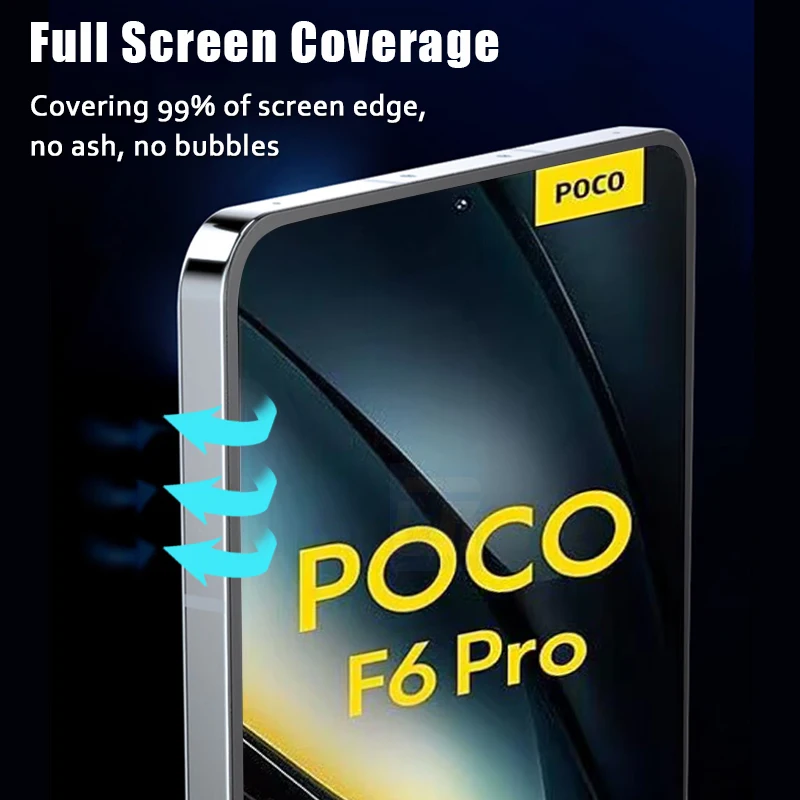 20D One-click Installation Tempered Glass For Xiaomi Poco F6 X6 Screen Protectors For Mi 14 13 13T 12T 11T Pro Protective Film