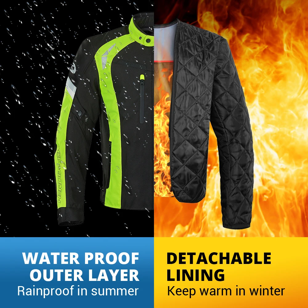 Motorrad jacke grün wasserdichte Motocross-Kleidung verschleiß feste Anti-Fall-Motorrad ausrüstung reflektieren der Herren-Biker mantel