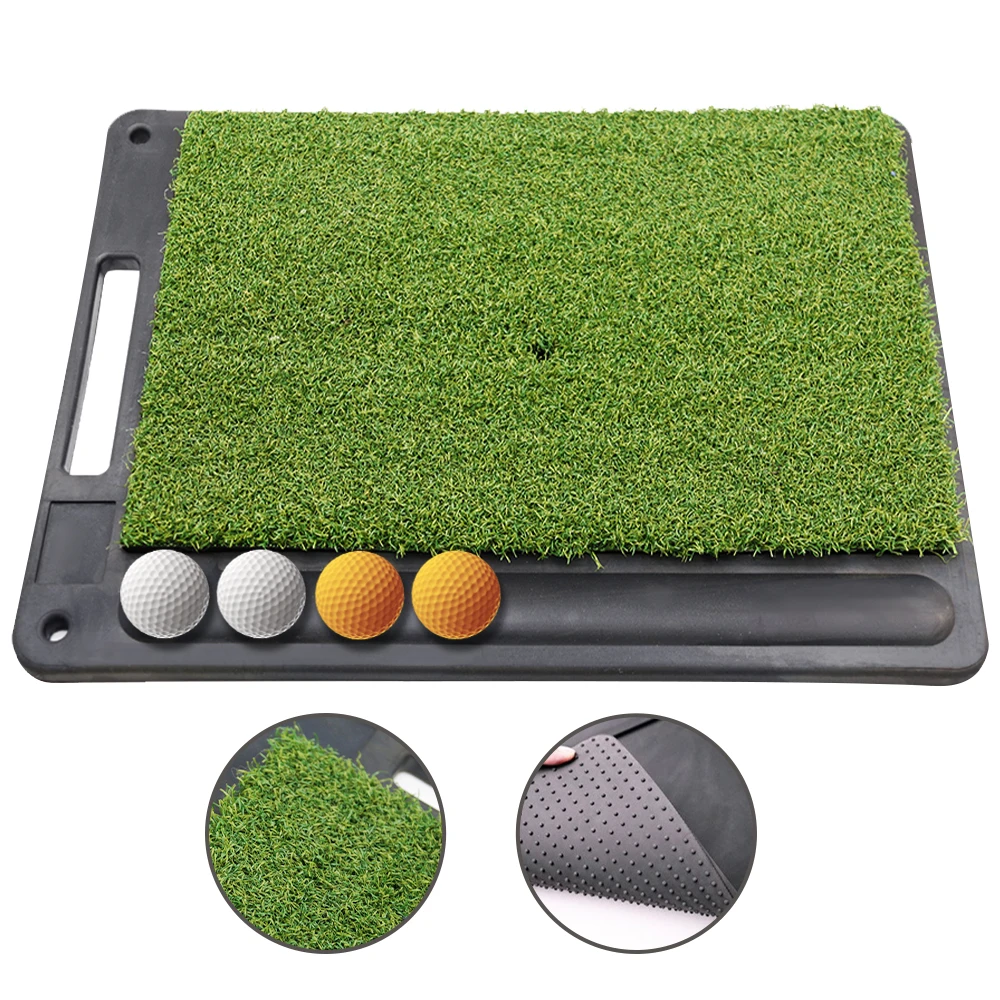 

Factory Wholesale Tri-turf Mini Green Foldable Golf Hitting Mat Driving Range Pad Skidproof Rubber Bottom Golf Training Aids