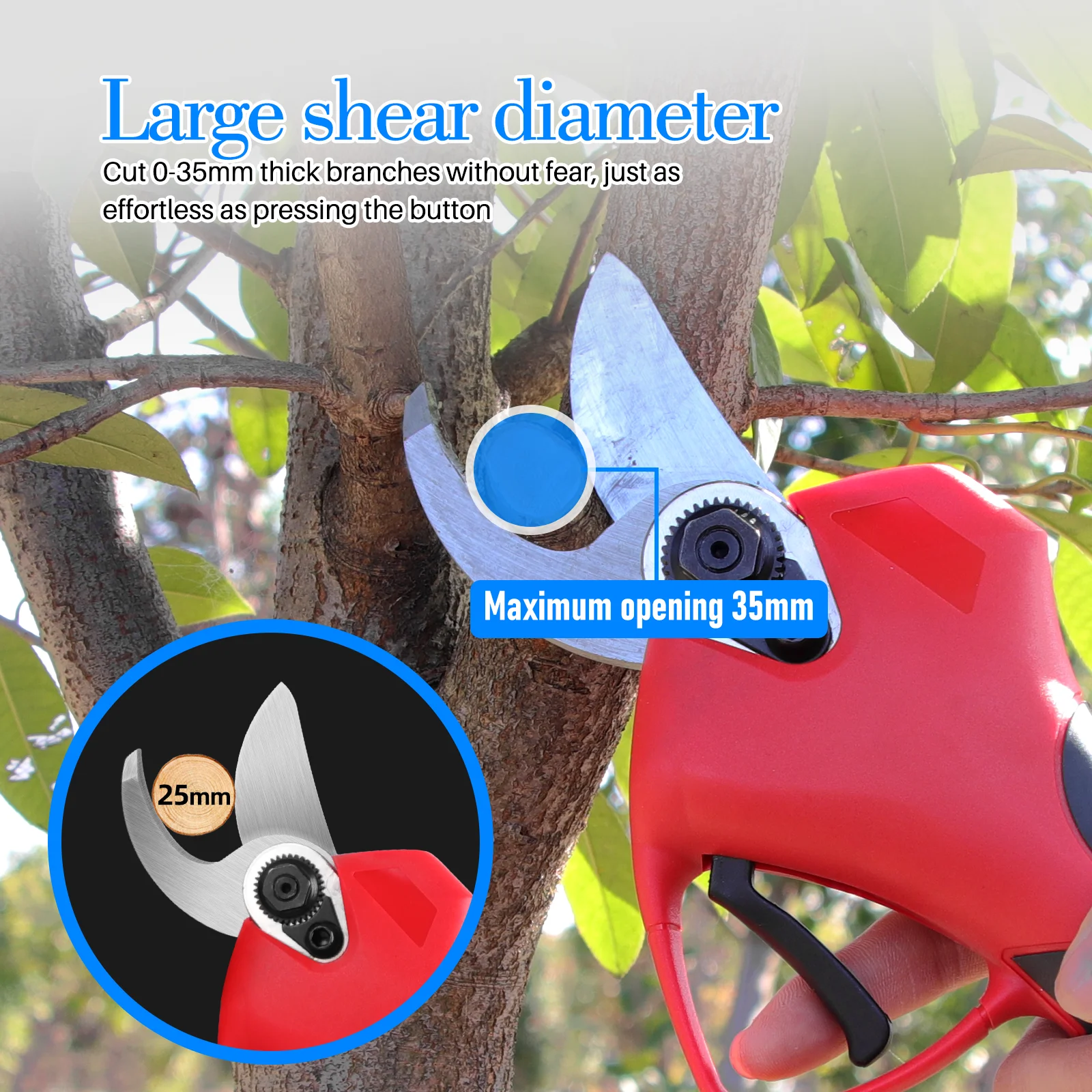 

35mm Brushless Electric Pruner For Matita Battery Cordless Pruning Shears Fruit Tree Power Tools Bonsai Branches Cutter