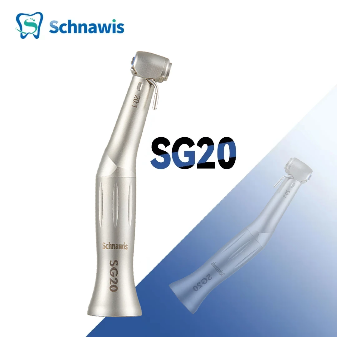 

SG20 contraangulo Dental Low Speed Handpiece 20:1 Reduction Implant Surgery Contra Angle Handpiece Air Turbine