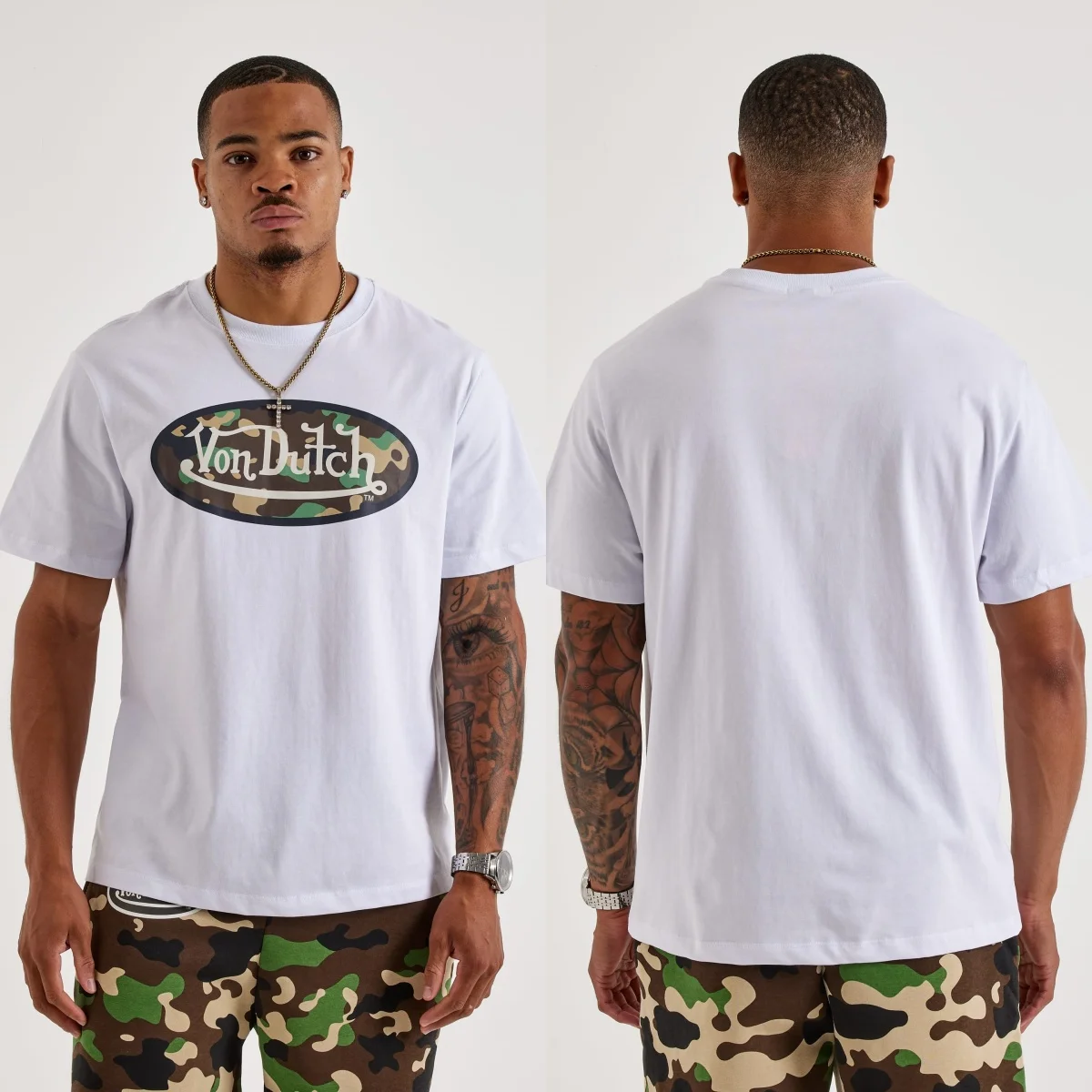 Core Logo Von Street Trendy Brand Graphic Tee Cotton Men Women T-Shirt Y2k Streetwear