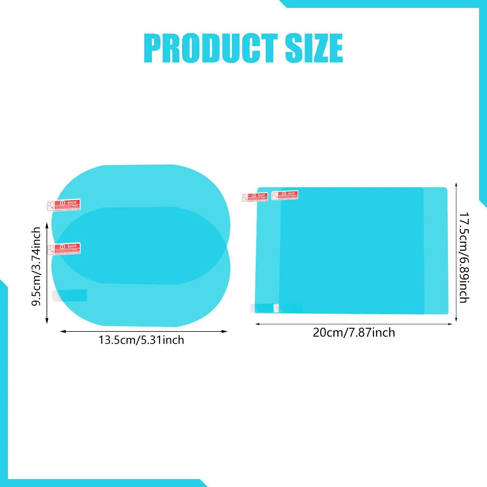 Clear PET Car Rearview Mirror Film Waterproof Rainproof Anti Fog Driving Sticker for Safer Night and Wet Weather