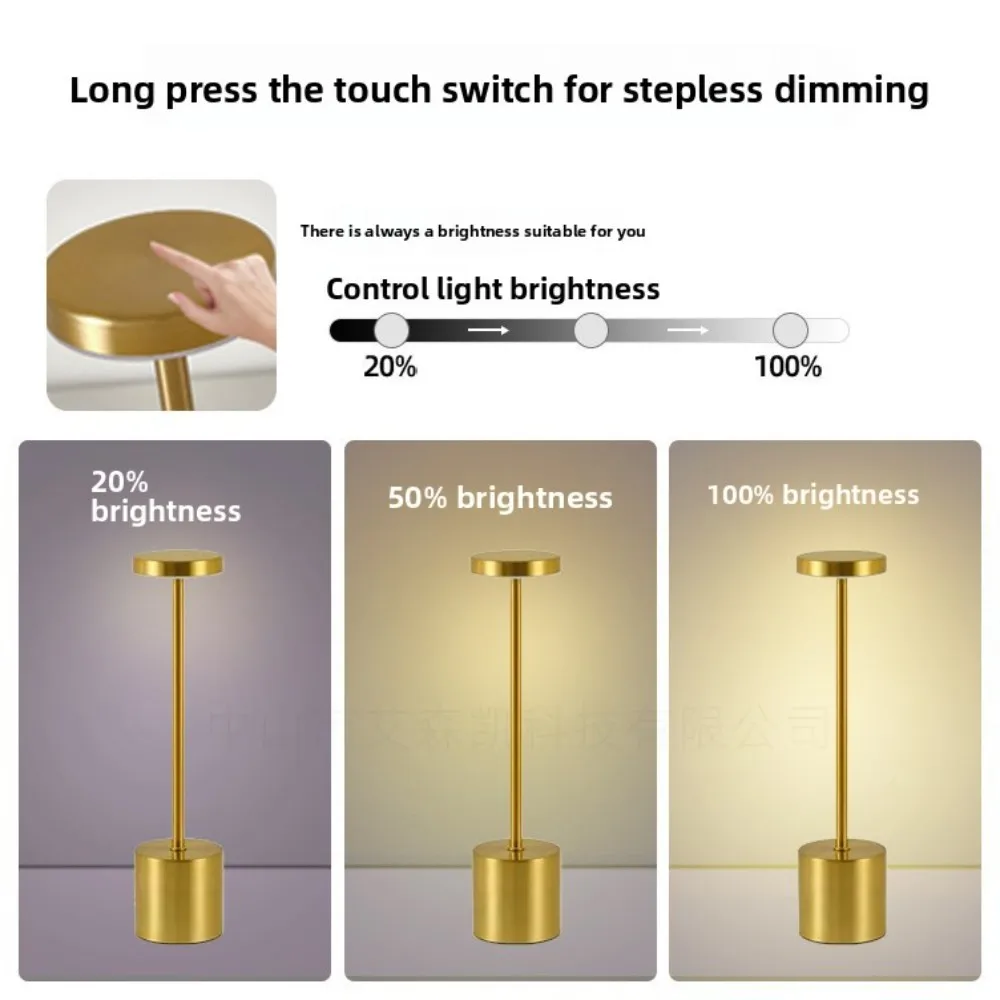 مصباح طاولة معدني على شكل I مع منفذ شحن USB لغرفة النوم وغرفة المعيشة والبار والمطعم والإضاءة الليلية المحيطة #4