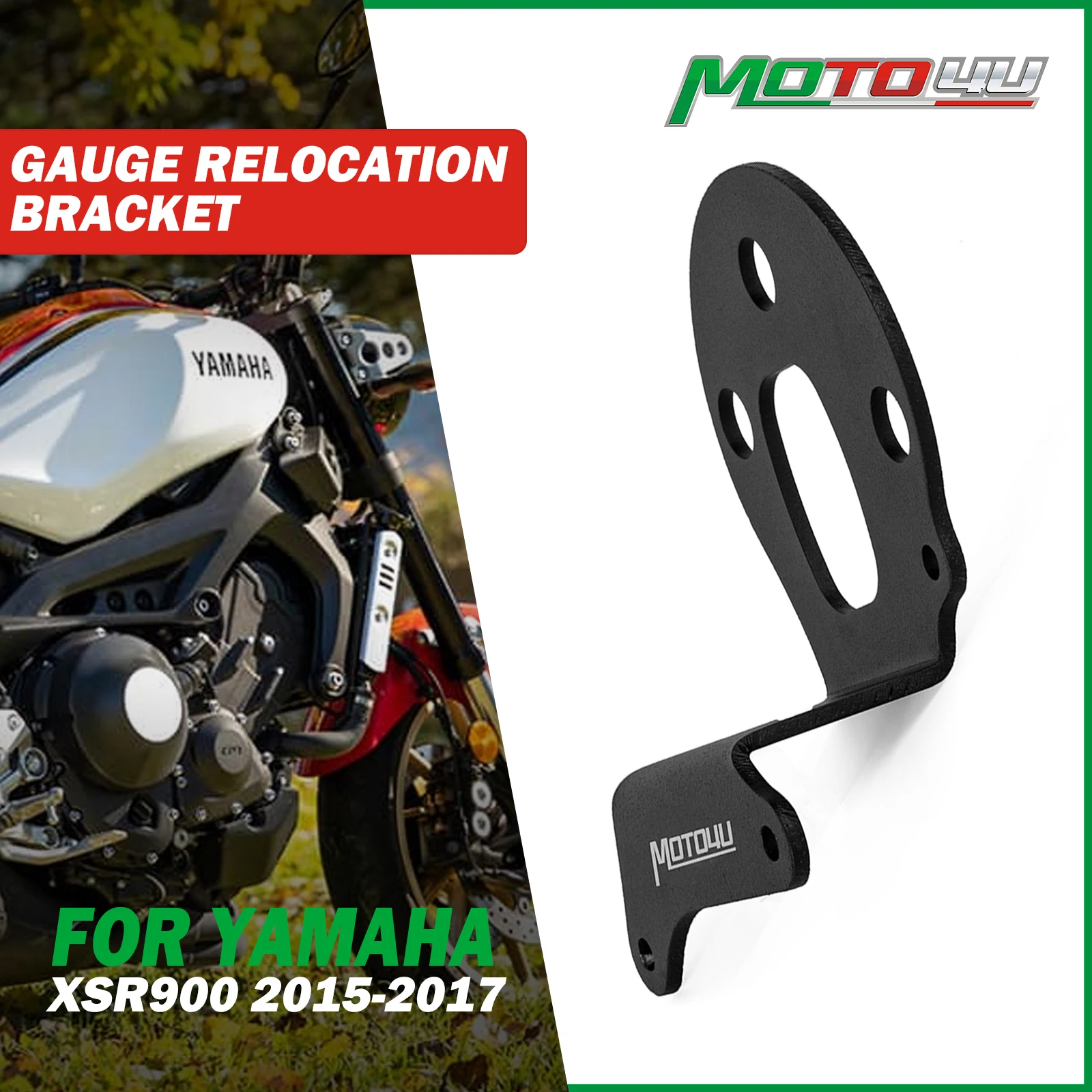 

Aluminum Gauge Relocation Bracket (Centers and Lowers Dash) Odometer Gauge Mounting For YAMAHA XSR900 XSR 900 2015 2016 2017