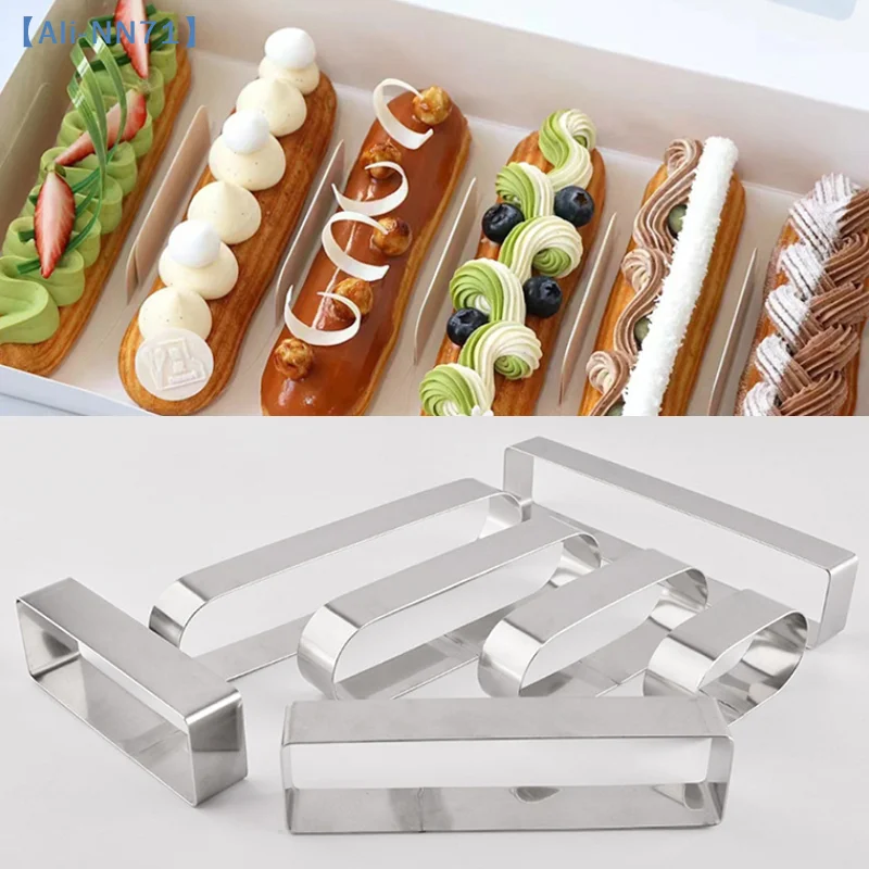 【NN71】4 Sizes Stainless Steel Mousse Ring Rectangle Oval Cake Ring Cookie Cutters Mousse Baking Mold Tiramisu Puff Bake Tools