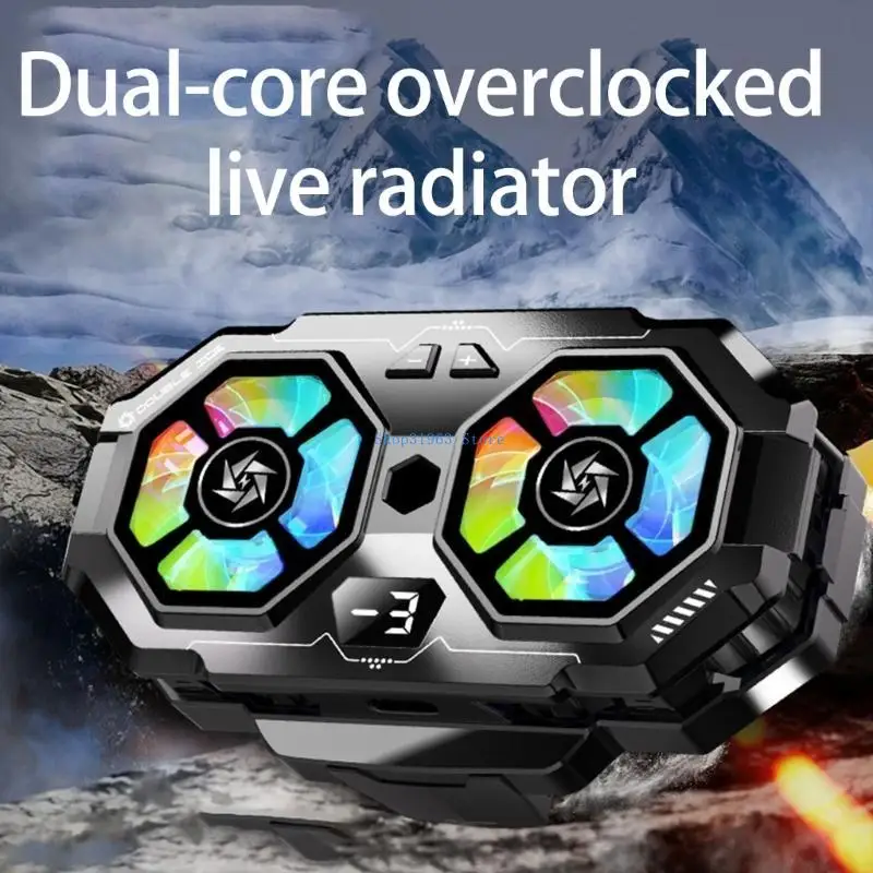 

L4MA Phone Coolers Back Clip Cellphone Cooling Fan Portable Phone Radiator with Double Cooling Chip Game Semiconductor Cooling