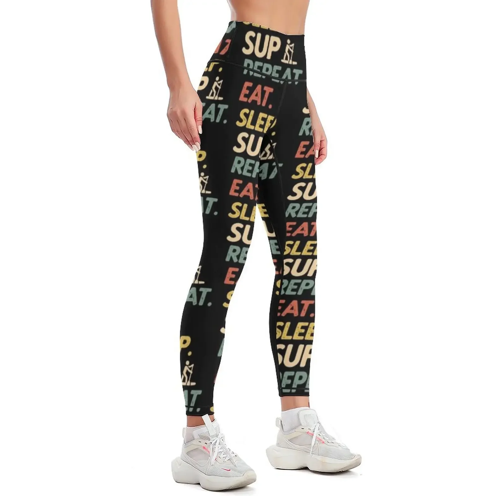 Stand Up Paddle SUP Paddleboard Retro Funny Water Sports Gift Leggings Sports pants for sportswear gym Womens Leggings