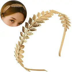 Leaf Headband Gold Leaf Greek Headband Bridal Hair Hoop Crown Wedding Accessories Gold Metal Wreath Headband