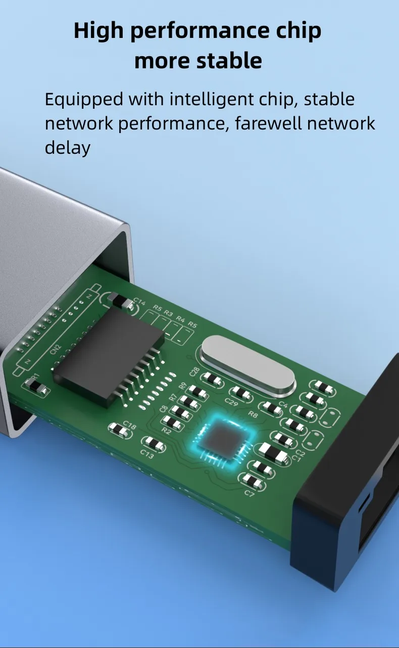 Scheda di rete USB 3.0 1000Mbs ad alta velocità Scheda di rete Megabit Micro USB 1000Mbps con guscio in metallo argentato per PC portatile TV