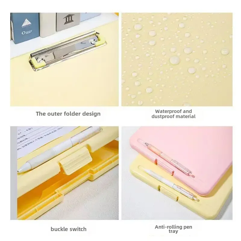 مجلد ملفات متعدد الوظائف للطلاب ، لوح كتابة ، صندوق تخزين ورقي للامتحان ، مقطع خاص
