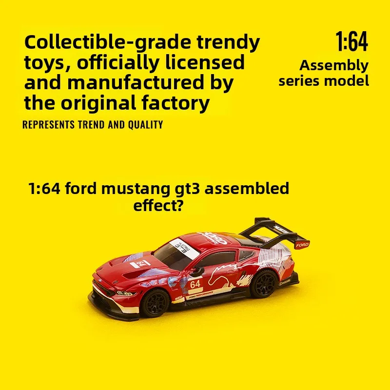 CCA Genuine 1:64 Mustang GT3 Assembled Edition Alloy Car Model DIY Assembly Handmade Hobby