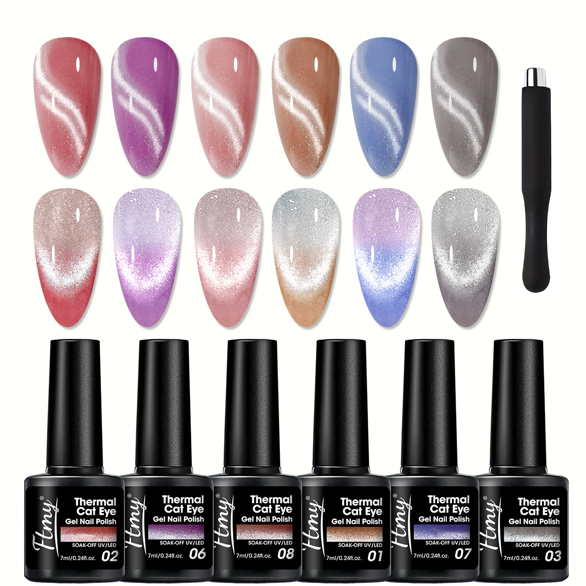 

Набор горячих гель-лаков для ногтей из 6 предметов - яркая формула блеска, меняющая цвет, стойкий УФ/светодиодный маникюр, качественный маникюр в салоне a