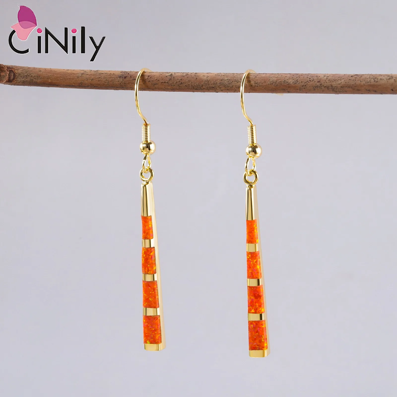 CiNily Ocean Blue Fire Opal Stone Drop Earrings Silver Plated Long Tassel Dangle Earrings Bohemia Boho Summer Jewelry Gift Woman