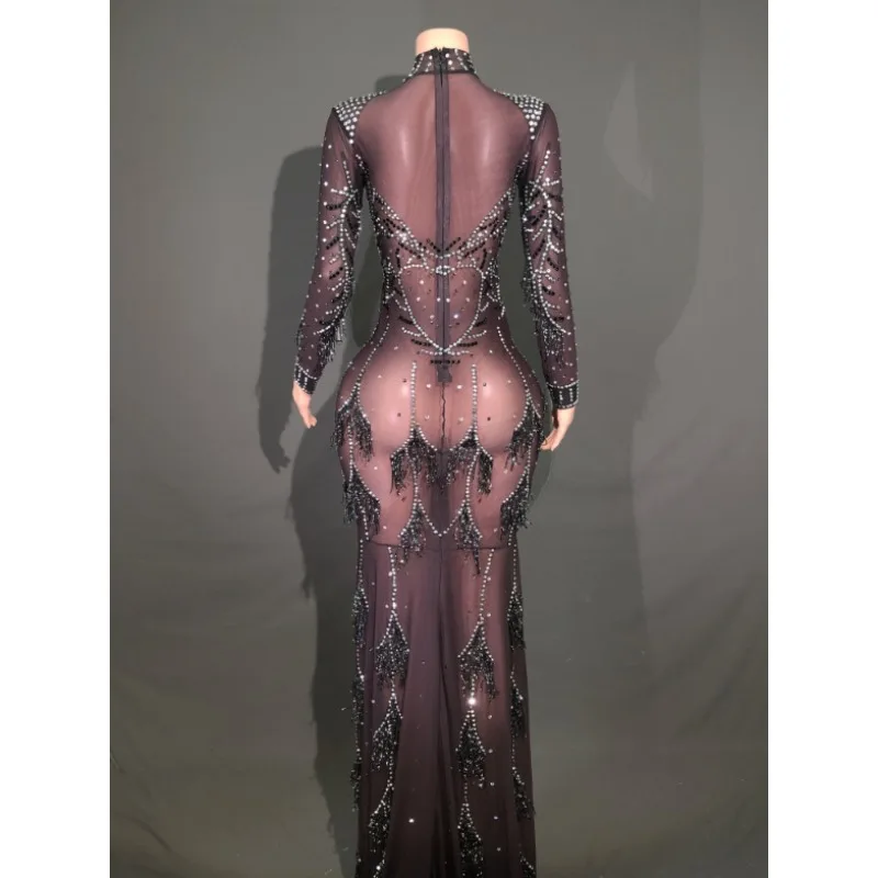 Geburtstag Urlaub Party Kleidung Nachtclub Party Party Leistung Sexy Helle Strass Elastische Memory Kleid Abendkleider Luxus