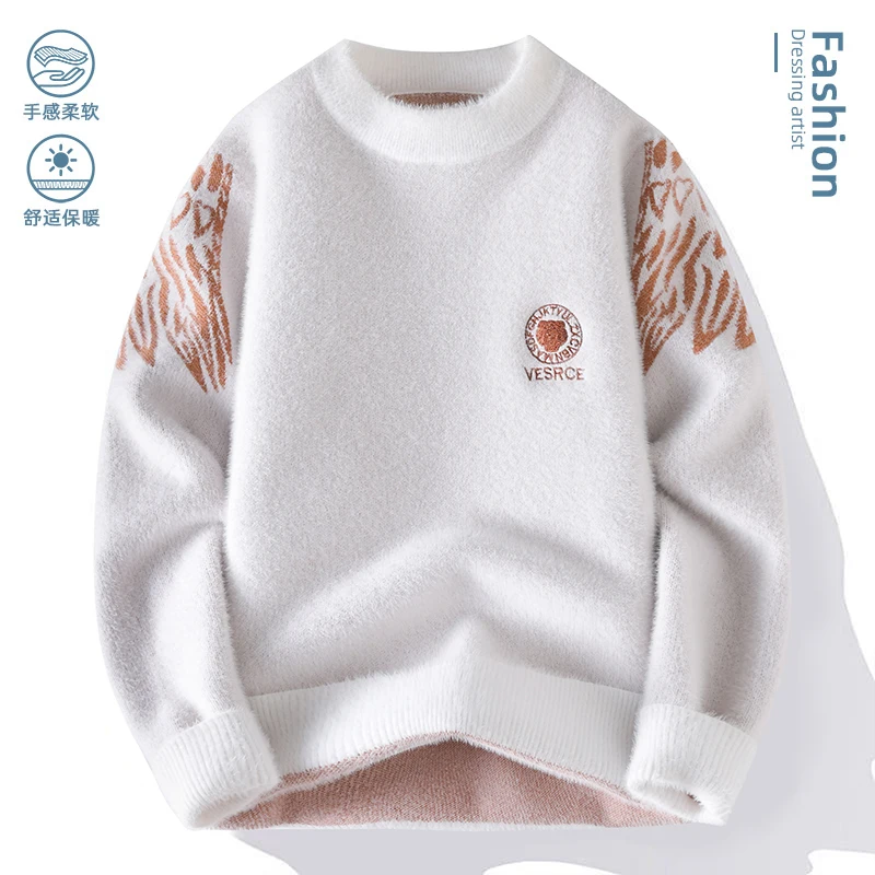 2025年冬トレンド ハイストリート ニットセーター ブランド プレミアム メンズトップ ヒップホップ アンダーカバー 高品質 大きいサイズ 暖かいセーター