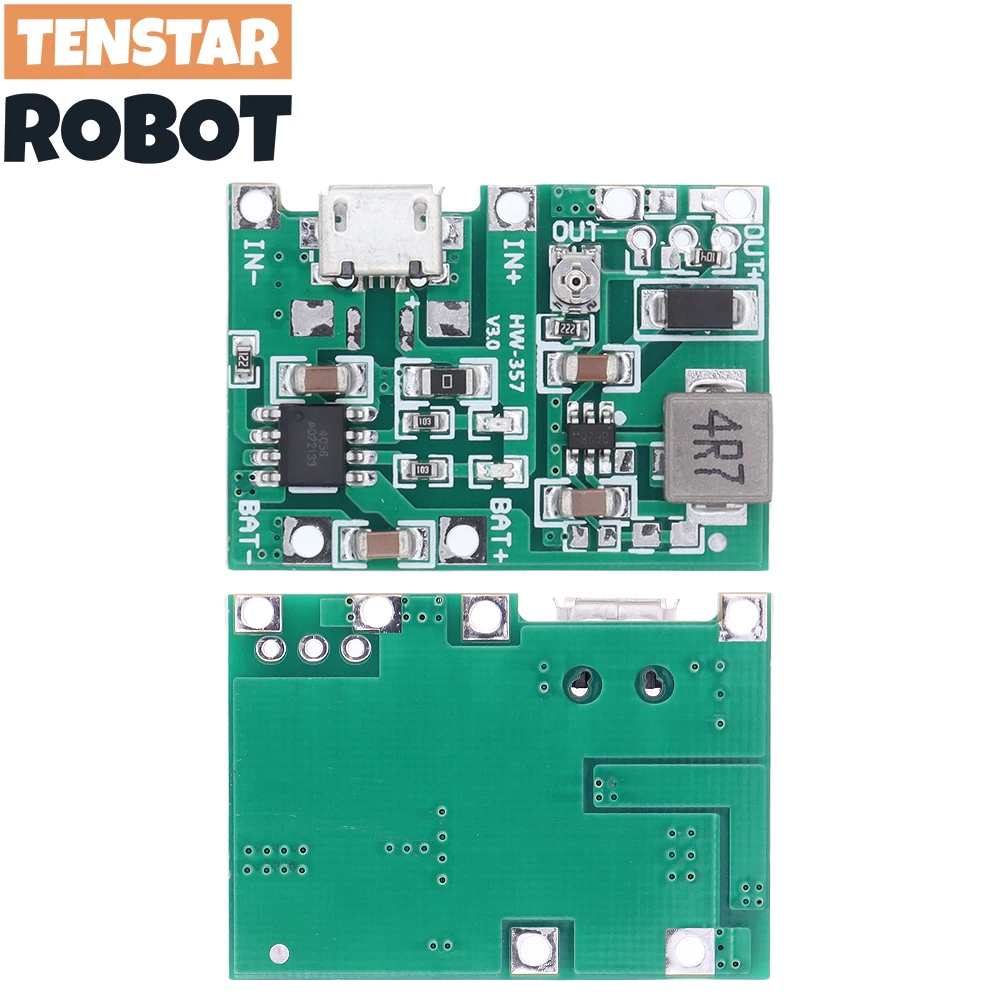 Lithium Li-ion 18650 3.7V 4.2V Battery Charger Board DC-DC Step Up Boost Module TP4056 + MT3608 DIY Kit Parts