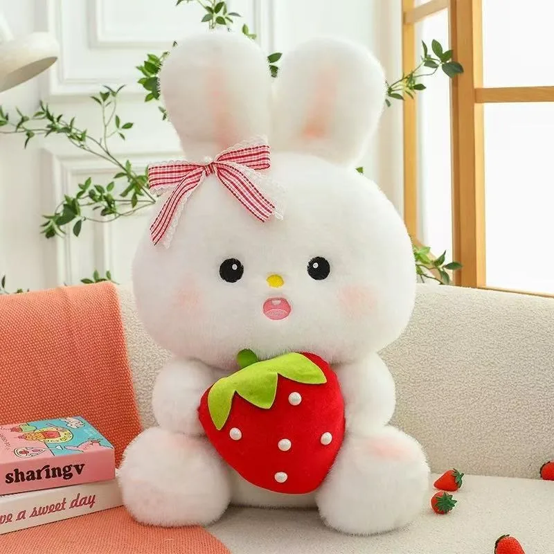 

New 40CM Fruit Animal Plush Toy Rabbit Hug Strawberry Soft Doll Cute Rabbit Backpack For Girls Birthday Christmas Gifts