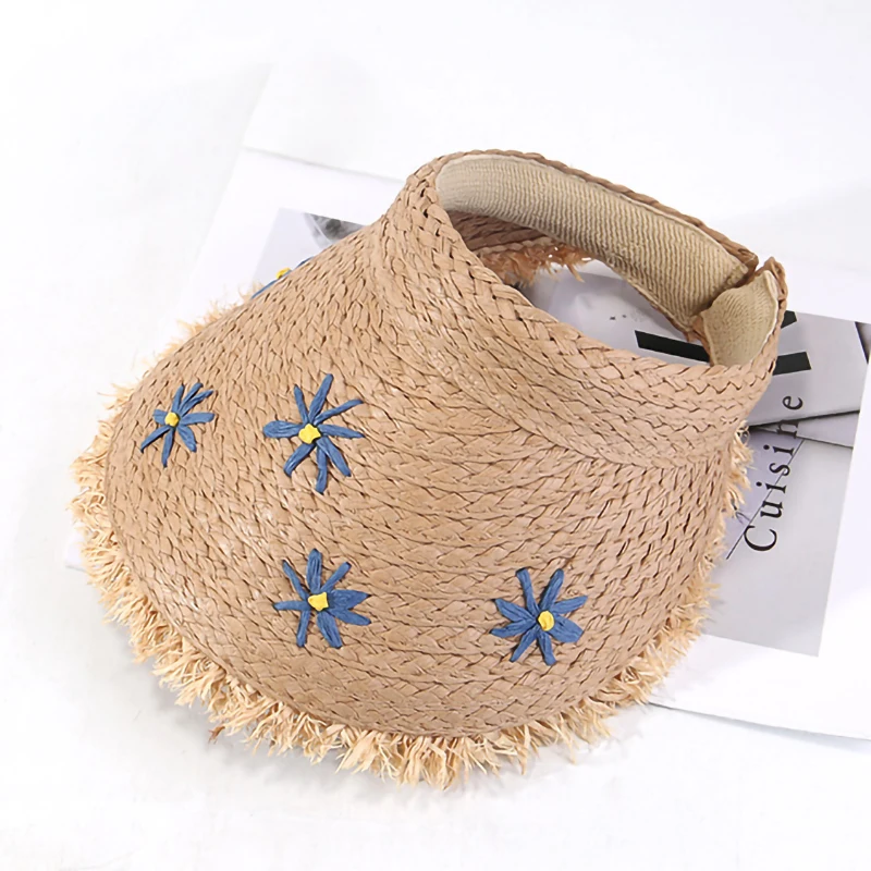 

Summer braided headband-style sweet sun hat Outdoor seaside vacation sunscreen straw hat