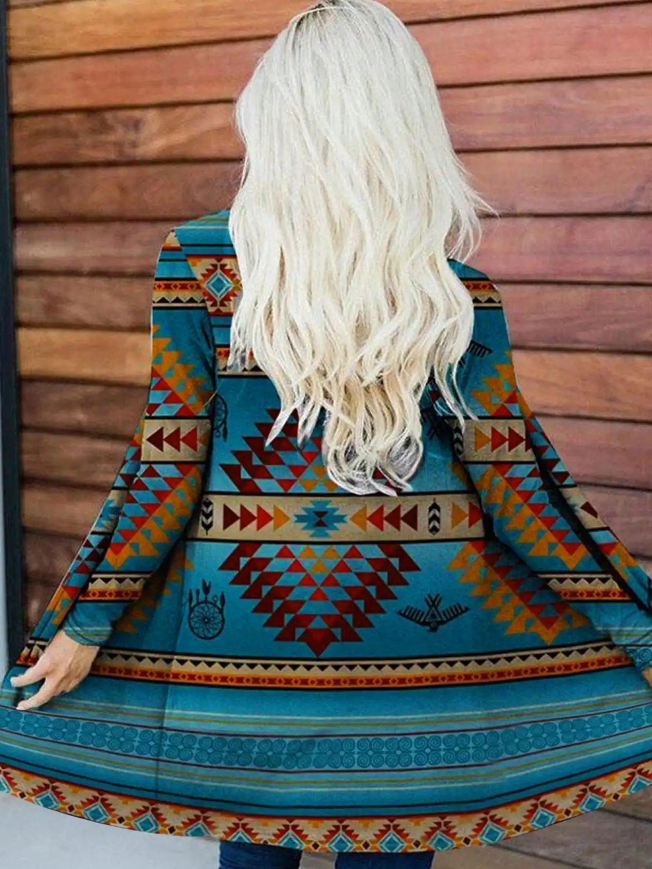 

Женская куртка-накидка с принтом в стиле вестерн