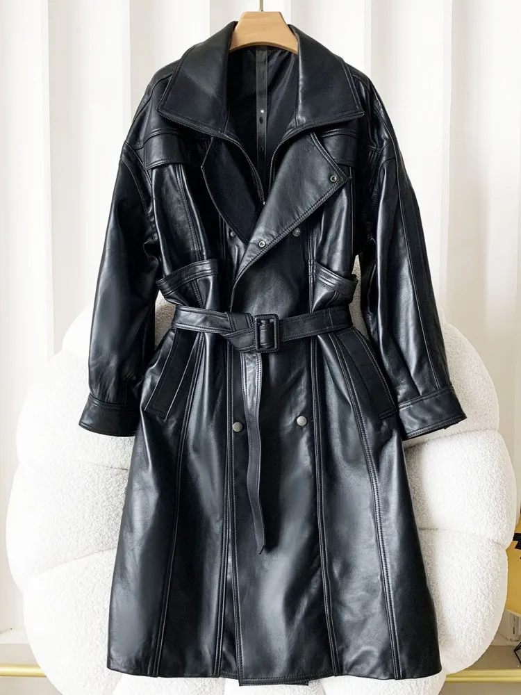 Office Ladies Casual Trench Designer Turndown Collar Sashes Fashion Classic Solid Color Women Windbreakers Coat