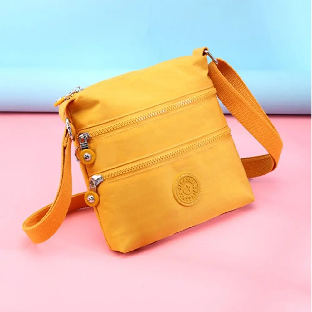 Nylon Fabric Shoulder Bag Fashion Waterproof Small Crossbody Bag Solid Color Messenger Bag Women