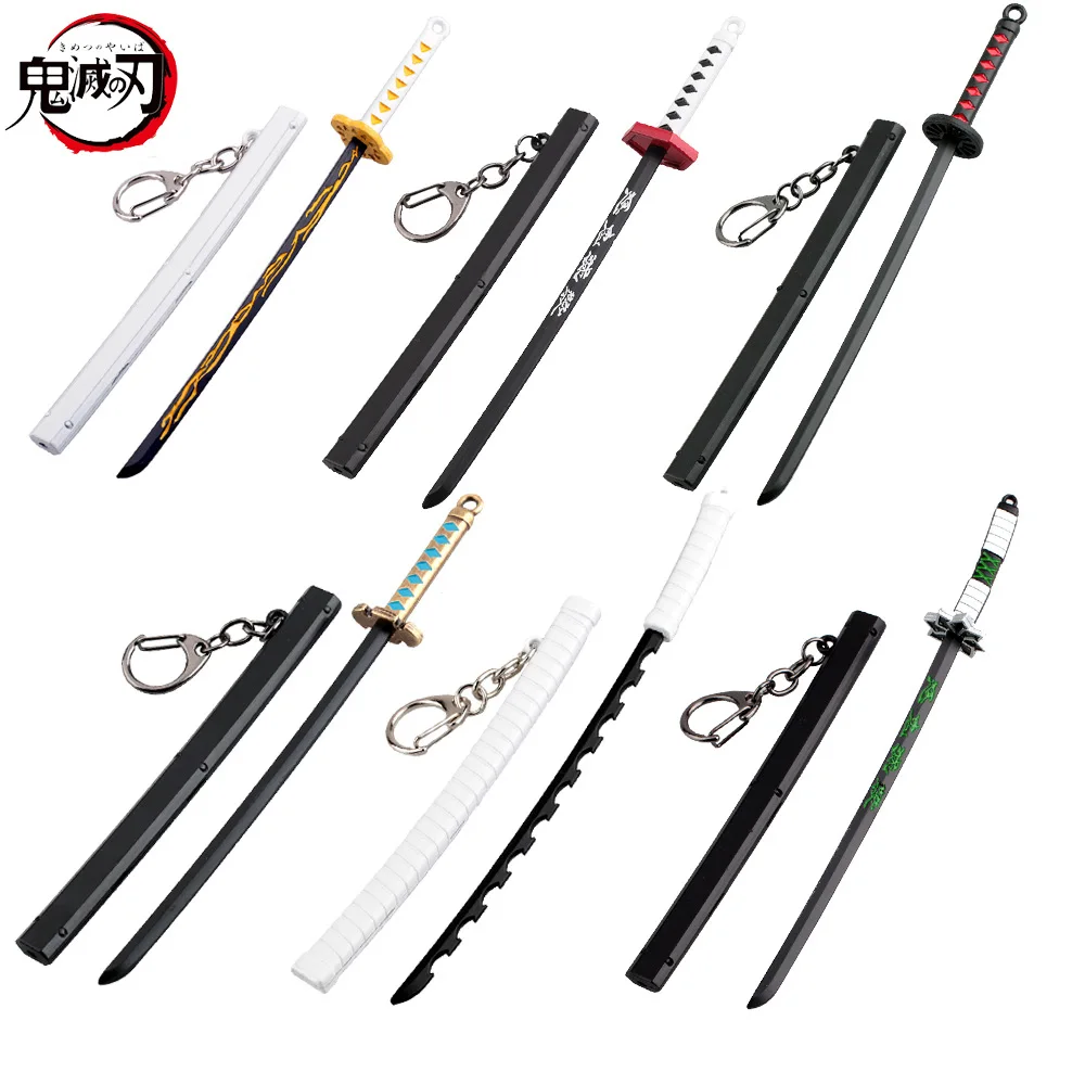 Demon Slayer Scabbard Sword Keychain Kimetsu no Yaiba Anime Cosplay Metal Pendant Collectible Decor Ornament Toy Boys Fans Gift