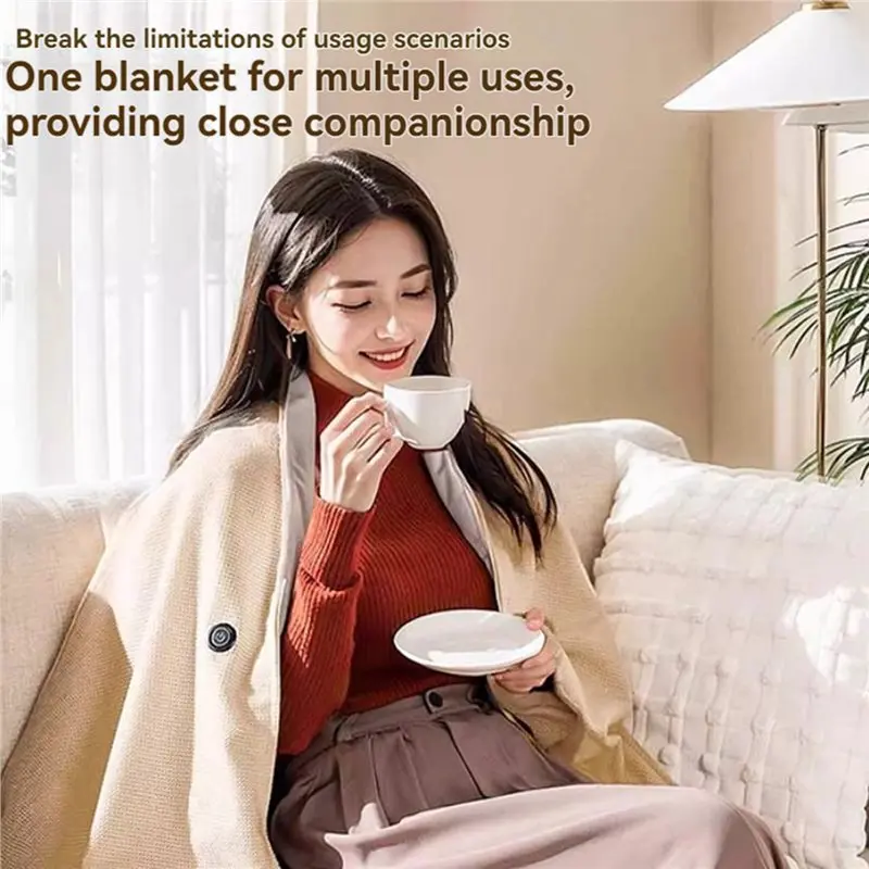 B07B-الارتداء بطانية كهربائية 3 مستويات التدفئة USB التدفئة شتاء دافئ بطانية المنزل مكتب التدفئة في الهواء الطلق المراتب