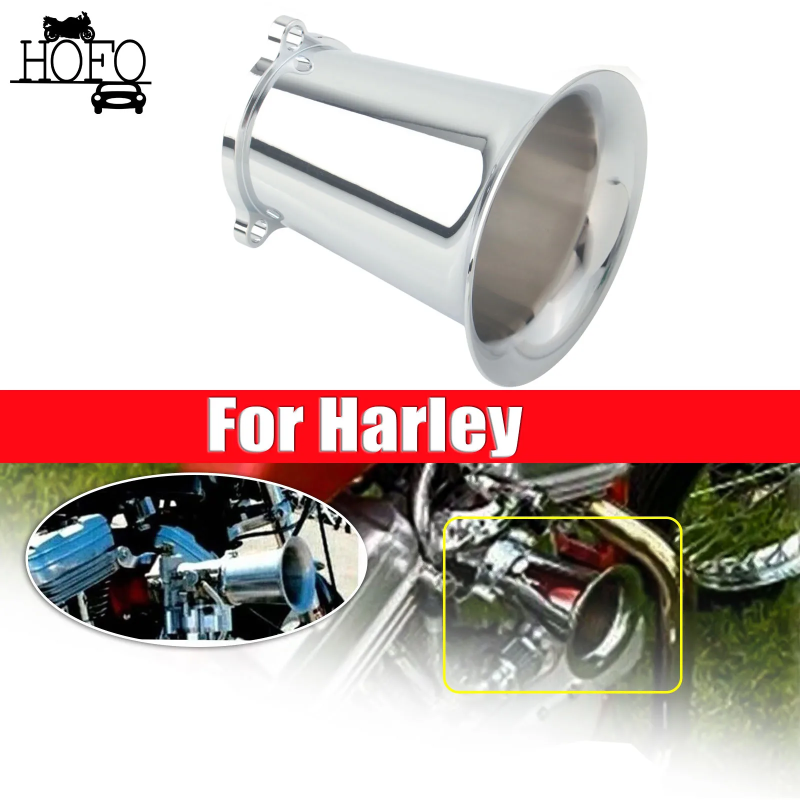 Velocity Stack CV Carb Carburetor Air Intake Cleaner Aluminum For Harley Motorcycle Part