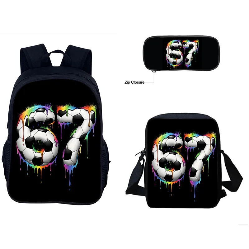 

67 Six Seven 6-7 забавный мультфильм популярный 3D принт 3 шт. школьные сумки для ноутбука рюкзак рюкзак сумка на плечо пенал