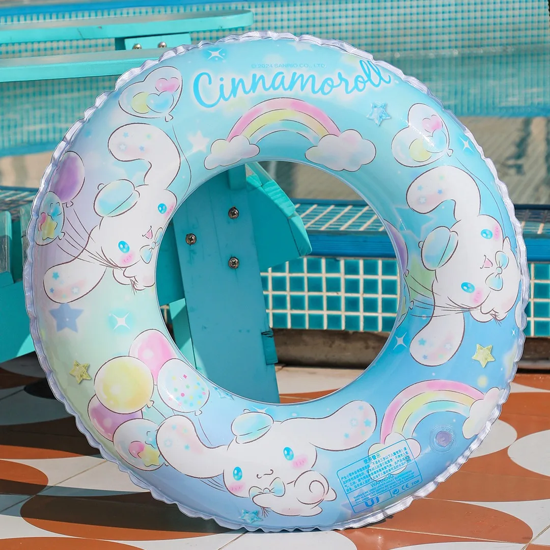 Hello Kitty Anel de Natação Inflável, Brinquedos infantis em PVC, Figura Anime, Melody Water Floating Swim Circle, Piscina de Praia Float Circle