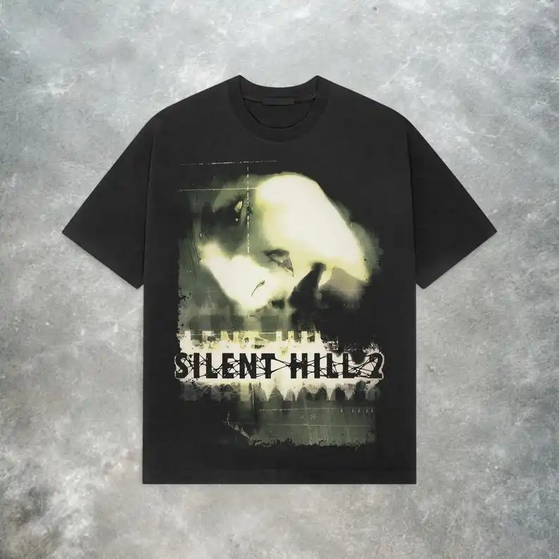 Silent Hill 2 OST T-shirt Retro Horror Game Y2K Streetwear Men Women Oversized Cotton High Street Harajuku Female Male Clothing