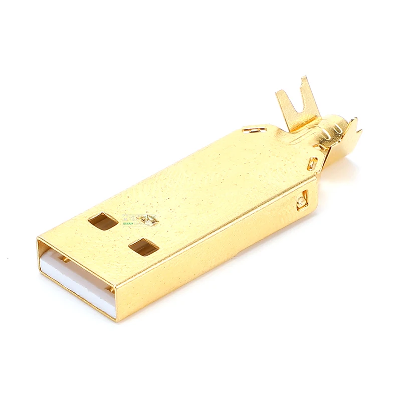Avssz Koorts Usb 2.0 Type A B Port Jack Lassen Plug Platte Vierkante Interface Fosforbrons Dikke Vergulde contact Solder Plug