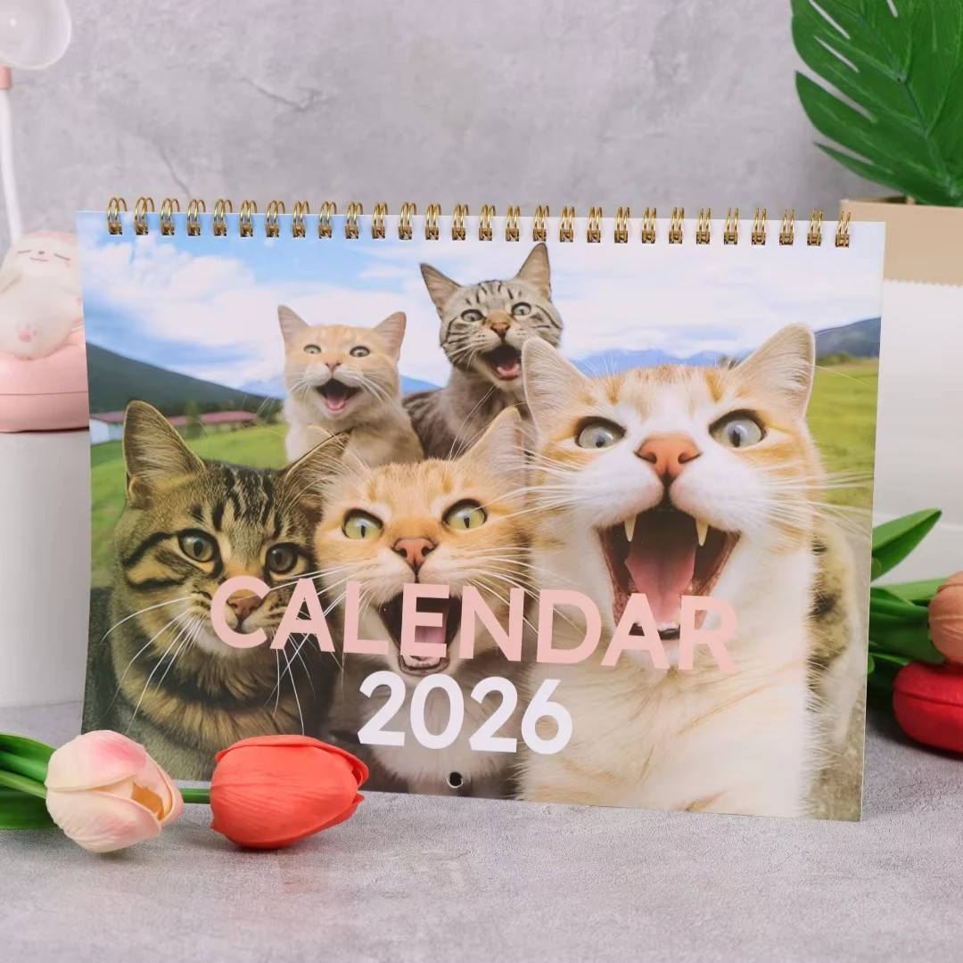 

2026 Cat Calendar Cute Creative Monthly Desk Calendar For Study Organizing Table Workplace School Planning Home Family Friends